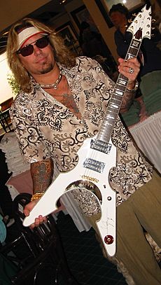Mötley Crüe's Vince Neil with Jay Turser Warlord guitar