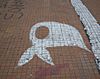 The white shawl of the Mothers of the Plaza de Mayo, painted on the floor in Buenos Aires, Argentina