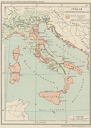Map Longobard-Byzantine Italy- Touring Club Italiano CART-TRC-43 01