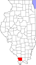 Map of Illinois highlighting Union County