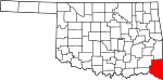State map highlighting McCurtain County