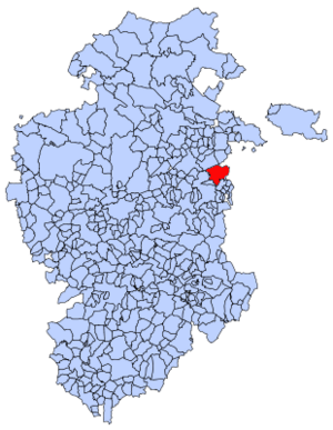 Municipal location of Cerezo de Río Tirón in Burgos province