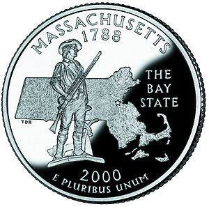 Massachusetts quarter, reverse side, 2000