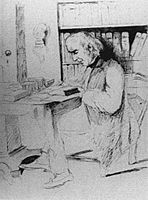 May Alcott Nieriker - Amos Bronson Alcott in his study - by 1879
