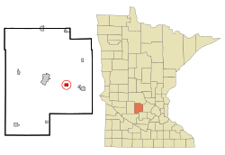 Location of Darwinwithin Meeker County, Minnesota