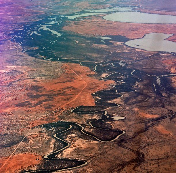 Image Menindee Lakes in NSW from 16,000ft