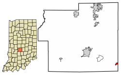 Location of Morgantown in Morgan County, Indiana.