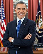 Photographic portrait of Barack Obama