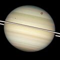 Quadruple Saturn moon transit