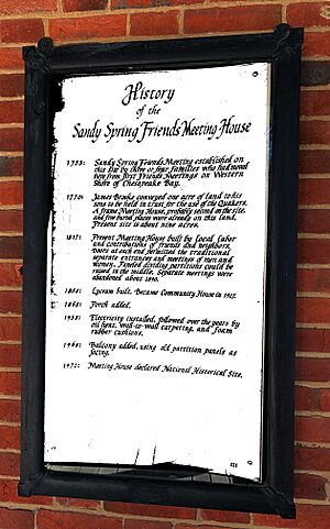 Sandy Spring Friends Meeting House history