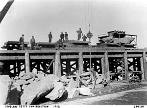 Siuslaw jetty construction