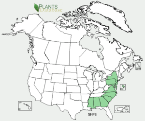 Smilax pseudochina range map.png