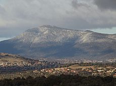 Snow on Mount Tennent during July 2013