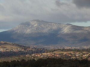 Snow on Mount Tennent during July 2013
