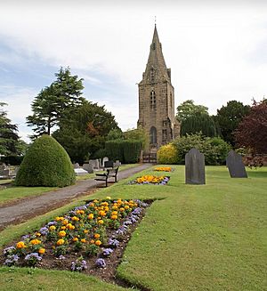 St. Helen's graveyard with summer blooms - geograph.org.uk - 1403587.jpg