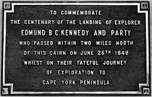 StateLibQld 1 193451 Commemorative stone for Edmund B. C. Kennedy, unveiled at Cardwell, 1948