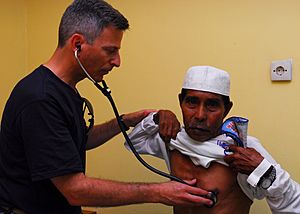 Ternate Hospital - US physician examines man