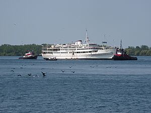 The 'Captain John', formerly the MS Jadran, begins her last voyage to the Port Colborne Ship Breakers, 2015 05 28 (15) (17588429944)