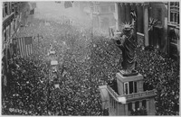 The announcing of the armistice on November 11, 1918, was the occasion for a monster celebration in Philadelphia... - NARA - 533478