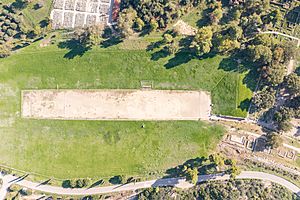 Top down aerial of the Stadium in Olympia, Greece (51223830819)