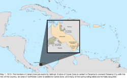 Map of the change to the United States in the Caribbean Sea on May 1, 1915