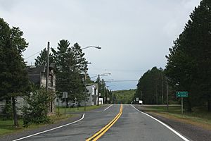 Looking east in Upson on WIS77