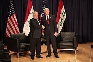 VP Mike Pence with Haider al-Abadi Prime Minister of Iraq prior to their bilateral meeting. (32969550935)