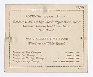 Waring and Gillow new building inauguration ticket (back)