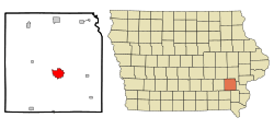 Location of Washington, Iowa