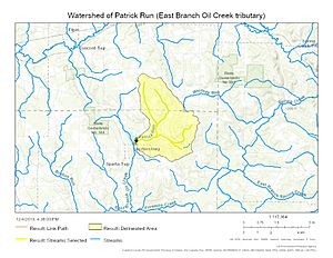 Watershed of Patrick Run (East Branch Oil Creek tributary)