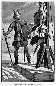 05 Illustration by Alfred Pearse (1856-1933) for The Thirsty Sword - a story of the Norse invasion of Scotland (1262-1263). by Robert Leighton (1858-1934) - Courtesy of the British Library