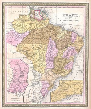 1850 Mitchell Map of Brazil, Paraguay and Guiana - Geographicus - Brazil-m-1849
