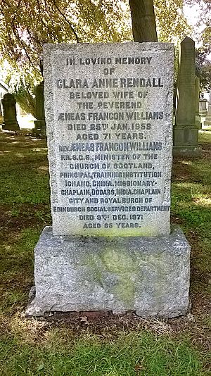 Aeneas Francon Williams and Clara Anne Rendall, Dean Cemetery, Edinburgh