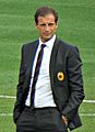 Allegri with Milan players (cropped) - 2