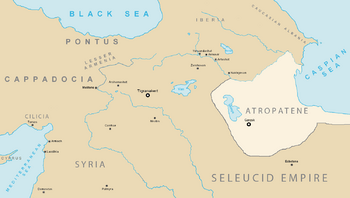 Map of Media Atropatene and neighboring countries in 1st century BC