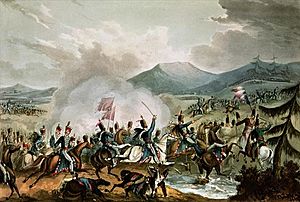Battle of Morales, 2nd June, 1813; painted by William Heath, engraved by Thomas Sutherland