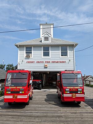 CGFD firehouse and two pumper trucks