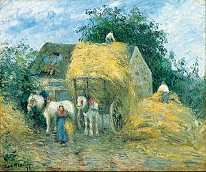 Camille Pissarro - The Hay Cart, Montfoucault - Google Art Project