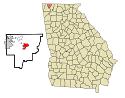 Location in Catoosa County and the state of Georgia