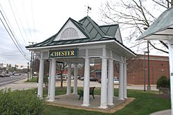 Chester Station replica in downtown Chester