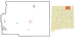 Location of Maxwell, New Mexico