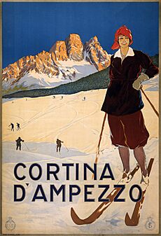 Cortina d'Ampezzo, travel poster for ENIT, ca. 1920