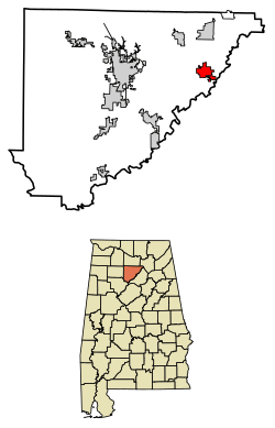 Location of Holly Pond in Cullman County, Alabama.