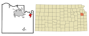 Location within Douglas County and Kansas