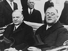 Franklin D. Roosevelt and Hoover in Washington, Washington, D.C - NARA - 196763 (1)