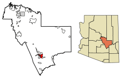 Location of Globe in Gila County, Arizona