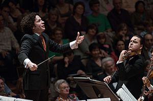 Gustavo Dudamel conducts the Simon Bolivar Youth Orchestra at London's Royal Festival Hall