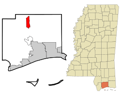 Location of Saucier, Mississippi