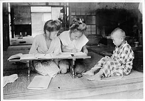 Homework in Japan, Taisho era (1915 by Elstner Hilton)