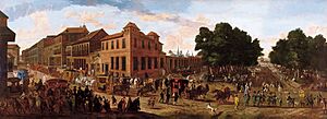 Jan van Kessel (II) (attr.) - View of the Carrera de San Jerónimo and the Paseo del Prado with a Procession of Carriages